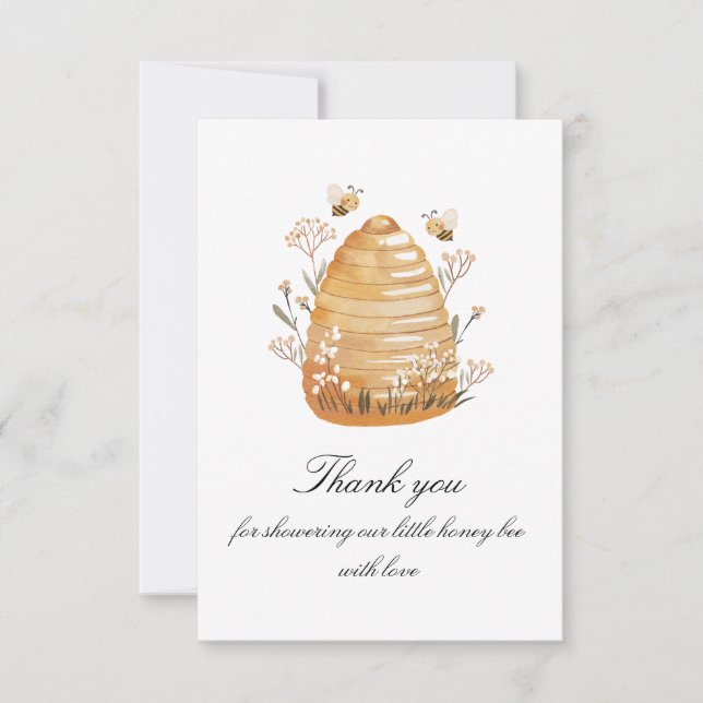 Sweet as Honey Bee Baby Shower Danke Karte (Vorderseite)