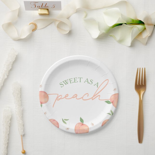 Sweet as Peach Geburtstag Pappteller (Hochzeit)