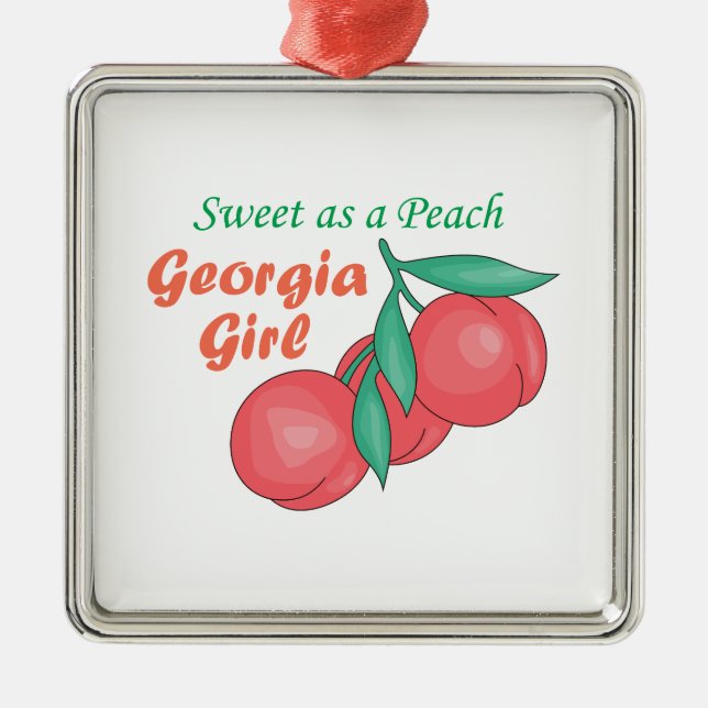 Sweet as Peach Georgia Gire Ornament Aus Metall (Vorne)