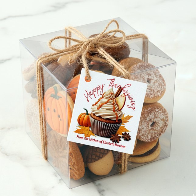 Sweet Autumn Cupcake ernten Happy Thanksgiving Geschenkanhänger (Von Creator hochgeladen)