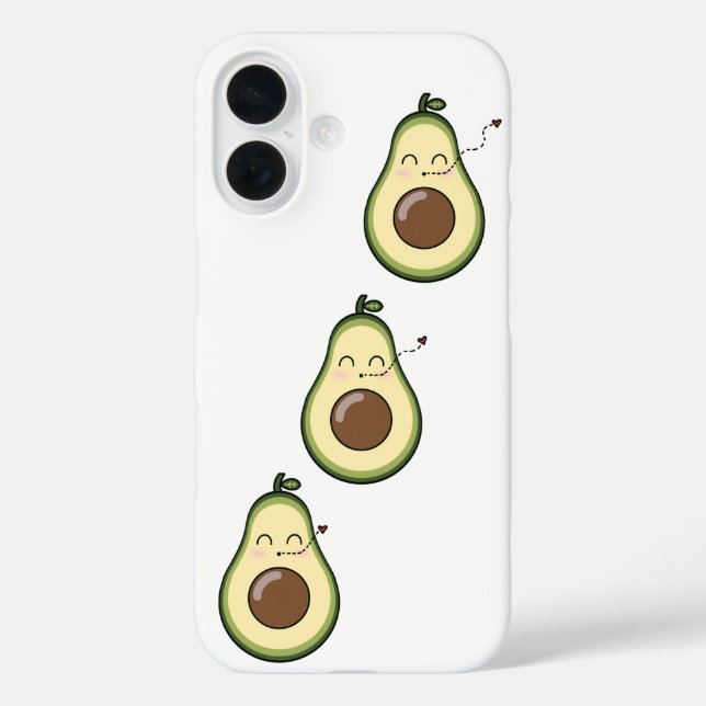Sweet Avocado Kiss iPhone 16 Hülle (Rückseite)