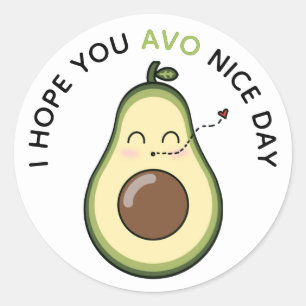 Sweet Avocado Kiss Runder Aufkleber