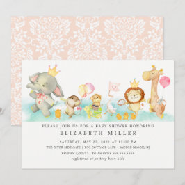 Sweet Baby Animals Parade Baby Dusche Einladung