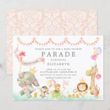 Sweet Baby Animals Parade Kinderdusche Einladung