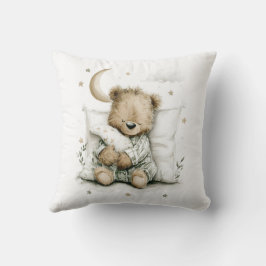 Sweet baby bear fast asleep on fluffy clouds kissen