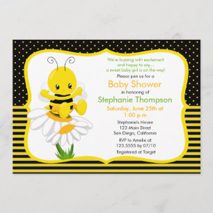 Sweet Baby Bee Baby shower Invitation