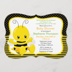 Sweet Baby Bee Baby shower Invitation
