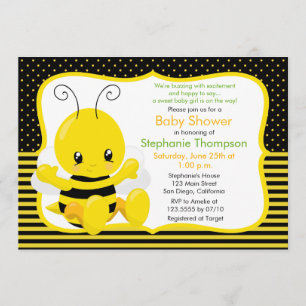 Sweet Baby Bee Baby shower Invitation