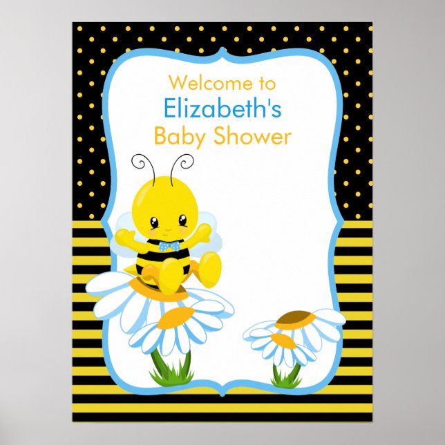 Sweet Baby Bee Boy Baby Shower Poster (Vorne)