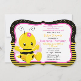 Sweet Baby Bee Girl Babydusche Einladung