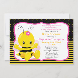 Sweet Baby Bee Girl Babydusche Einladung