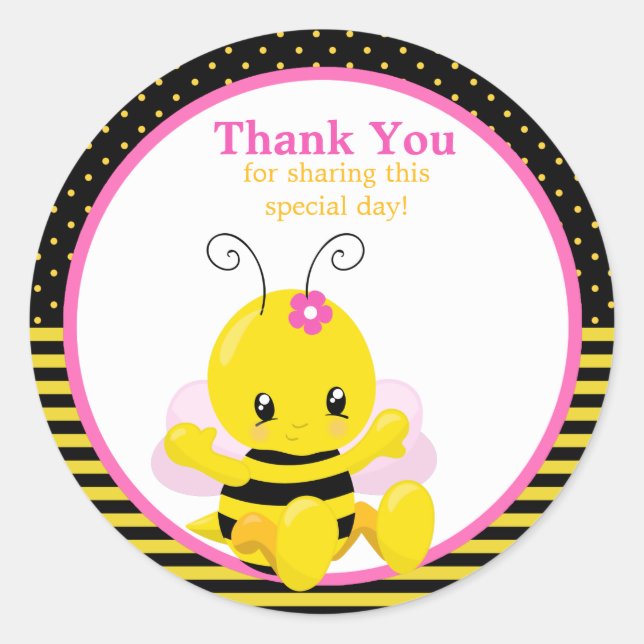 Sweet Baby Bee Girl Danke, Sticker (Vorderseite)