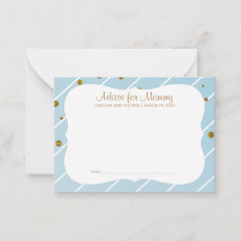 *Sweet Baby Blue and Gold Confetti - Ratschläge Hinweiskarte