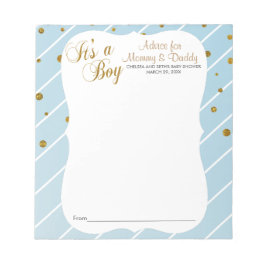 Sweet Baby Blue und Gold Confetti - Beratung Notizblock