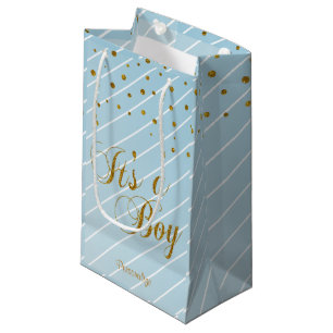 Sweet Baby Blue und Gold Confetti Kleine Geschenktüte