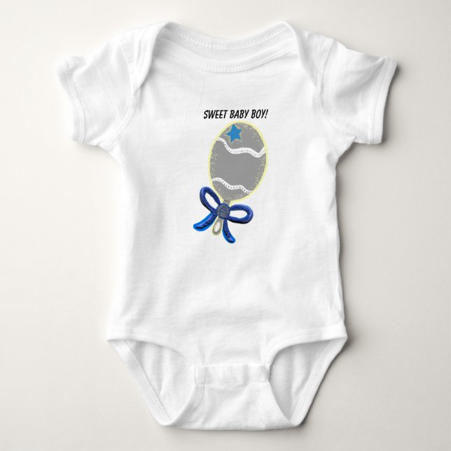 Sweet Baby Boy Blue Bow Rattle T - Shirt (Vorderseite)