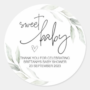 Sweet Baby Boy Girl Niedlich Baby Dusche Gastgesch Runder Aufkleber