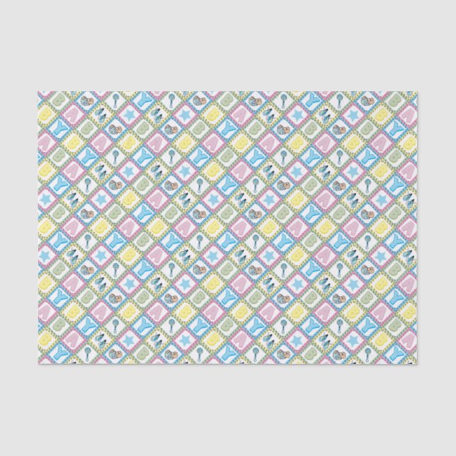 Sweet Baby Boy Squares Seidenpapier (Vorderseite)