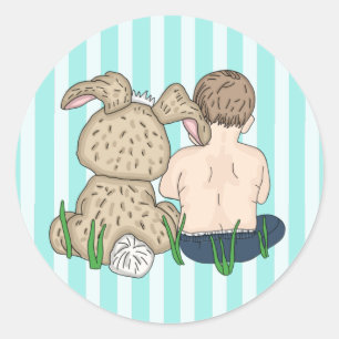 Sweet Baby Boy und Ostersonnige Osterfeier Runder Aufkleber