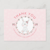 Sweet Baby Bunny Floral Baby Dusche Vielen Dank