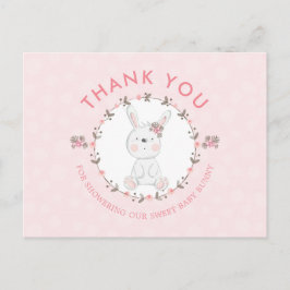 Sweet Baby Bunny Floral Baby Dusche Vielen Dank Postkarte