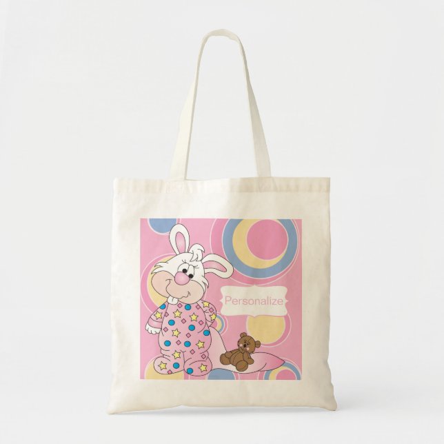 Sweet Baby Bunny mit rosafarbenen Punkten Tragetasche (Vorne)