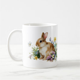 Sweet Baby Bunny Rabbit in Blume Field Kaffeetasse