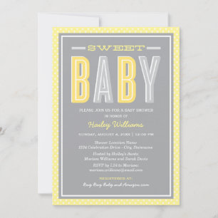 Sweet Baby Chic Typ Gelb und Graudusche Einladung