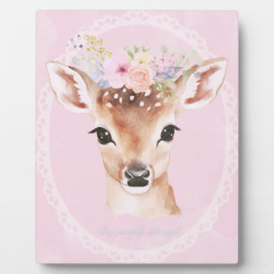 Sweet Baby Deh mit Blume Crown Rosa Kinderzimmer Fotoplatte