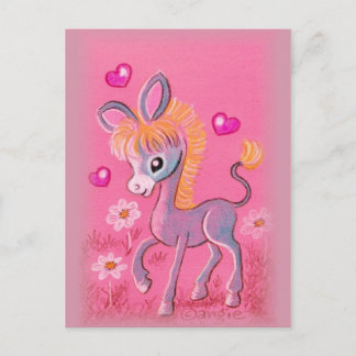 Sweet Baby Donkey mit Herz Postkarte