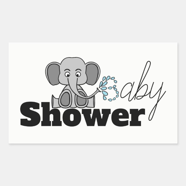 Sweet Baby Elephant, Babydusche Rechteckiger Aufkleber (Vorderseite)