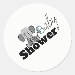 Sweet Baby Elephant, Babydusche Runder Aufkleber