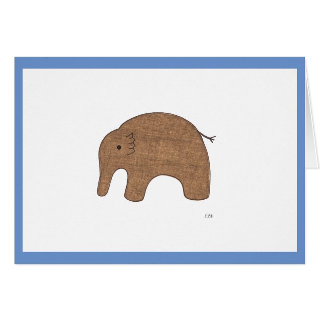 Sweet Baby Elephant Blank Notecard (Vorderseite (Horizontal))