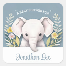 Sweet Baby Elephant Quadratischer Aufkleber