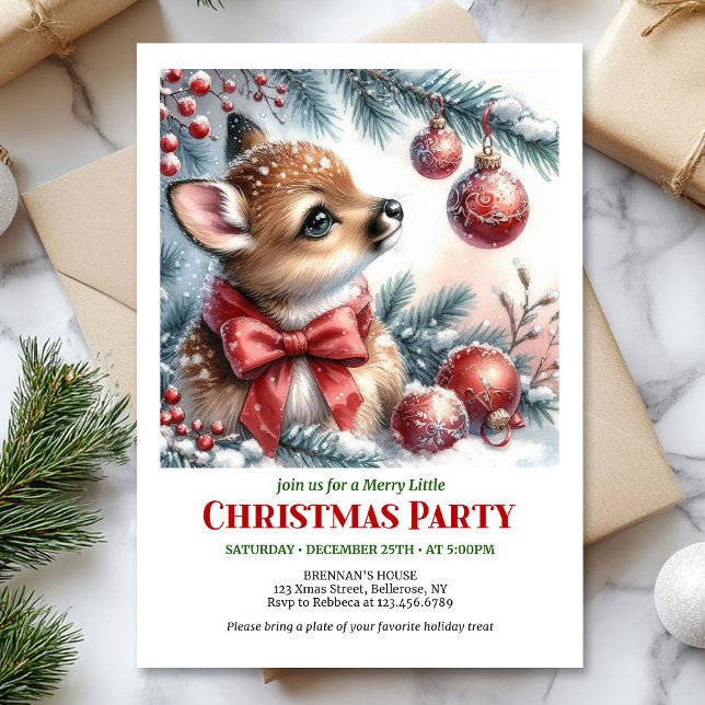 Sweet baby fawn Christmas kids invitation digital  (Sweet baby fawn Christmas kids invitation digital download)