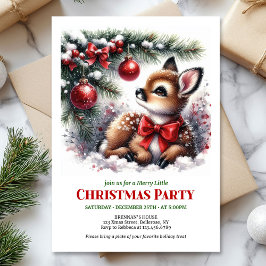 Sweet baby fawn Christmas kids invitation editable Einladung