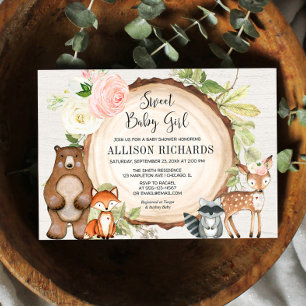 Sweet baby floral rustikale Woodland Babydusche Einladung