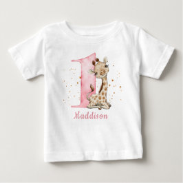 Sweet Baby Giraffe Girl Erster Geburtstag T-shirt
