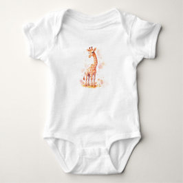Sweet Baby Giraffe mit Tall Neck, Zoo, Safari Baby Strampler