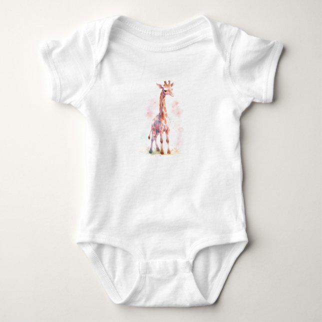 Sweet Baby Giraffe, Zoo Animal Baby Strampler (Vorderseite)