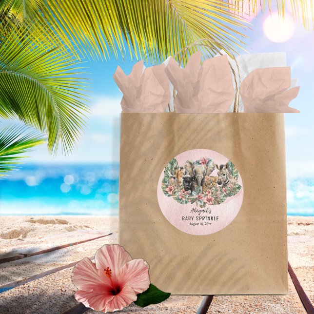 Sweet Baby Girals Tropical Safari Sprinkle Runder Aufkleber (Von Creator hochgeladen)