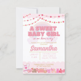 Sweet Baby Girl Babydusche Einladung