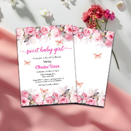 Sweet Baby Girl Blush Rose Kinderdusche Einladung