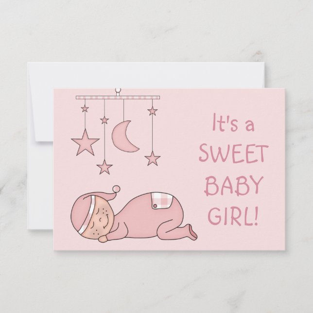 Sweet Baby Girl Faire-part de naissance (Devant)