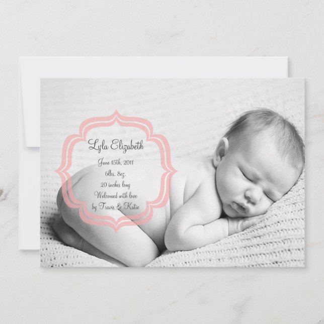 Sweet Baby Girl Faire-part de naissance (Devant)