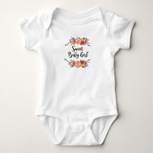 Sweet Baby Girl Floral Garden Strampler
