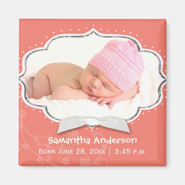 Sweet Baby Girl Foto Geburtsmagnete Magnet (Vorne)