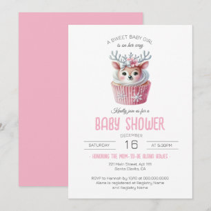 Sweet Baby Girl ist unterwegs Cupcake Baby Dusche Einladung