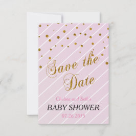 Sweet Baby Girl Pink & Gold Confetti | Babydusche Einladung