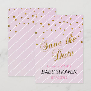 Sweet Baby Girl Pink & Gold Confetti   Babydusche Einladung
